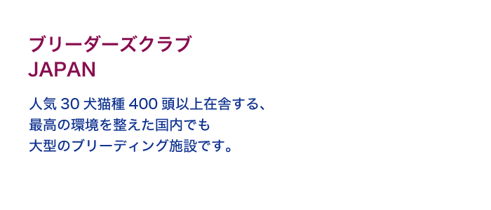 ブリーダーズクラブ JAPAN｜人気30犬猫種400頭以上在舎する、最高の環境を整えた国内でも大型のブリーディング施設です。